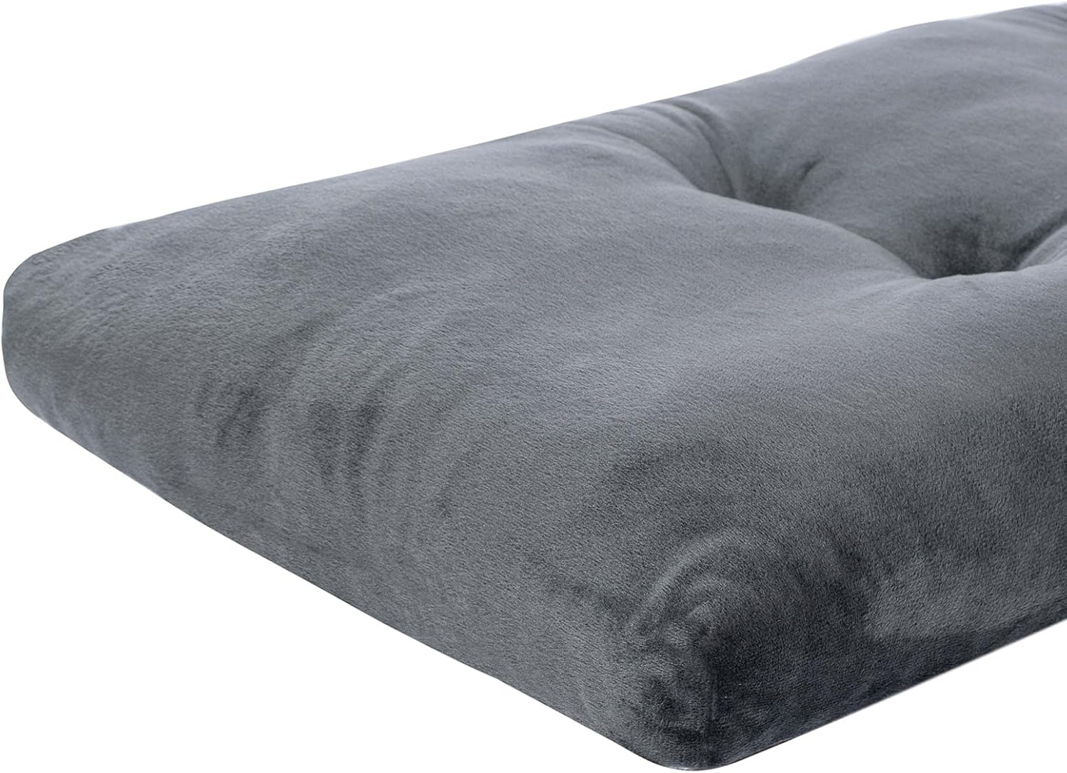 Bench Cushion, Non-Slip Tufted Bench Cushions for Swing, Shoe Storage, Window Seat (36x14, Dark Grey)